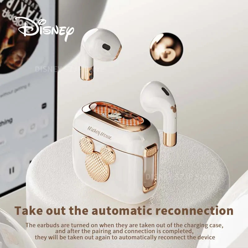 Disney Earbuds Q6 HIFI Sound Headsets Bluetooth Active Noise Reduction Wireless Earphones Waterproof Deep Bass Girls Gifts