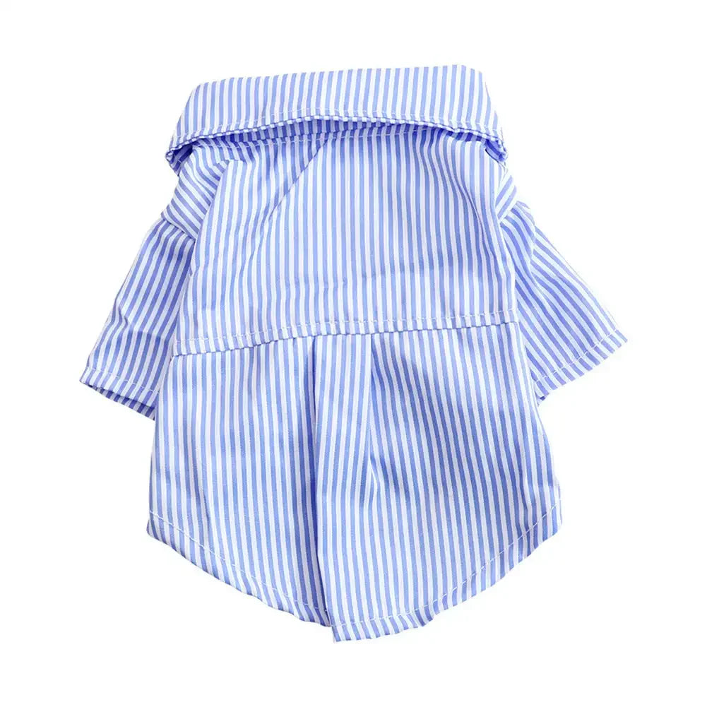 2024 Dog Clothes Bowknot Striped Shirts for Dogs Clothing Cat Small Thin Summer Blue Fashion Boy Girl Chihuahua Pet Products