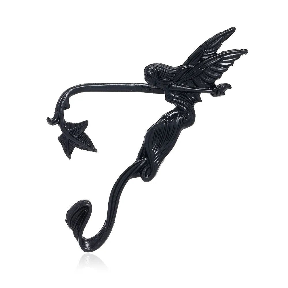 Punk Fairy Ear Cuff Earring Dark Elf Ear Clip No Piercing Earrings For Women Silver Color Goth Halloween Earcuff Jewelry