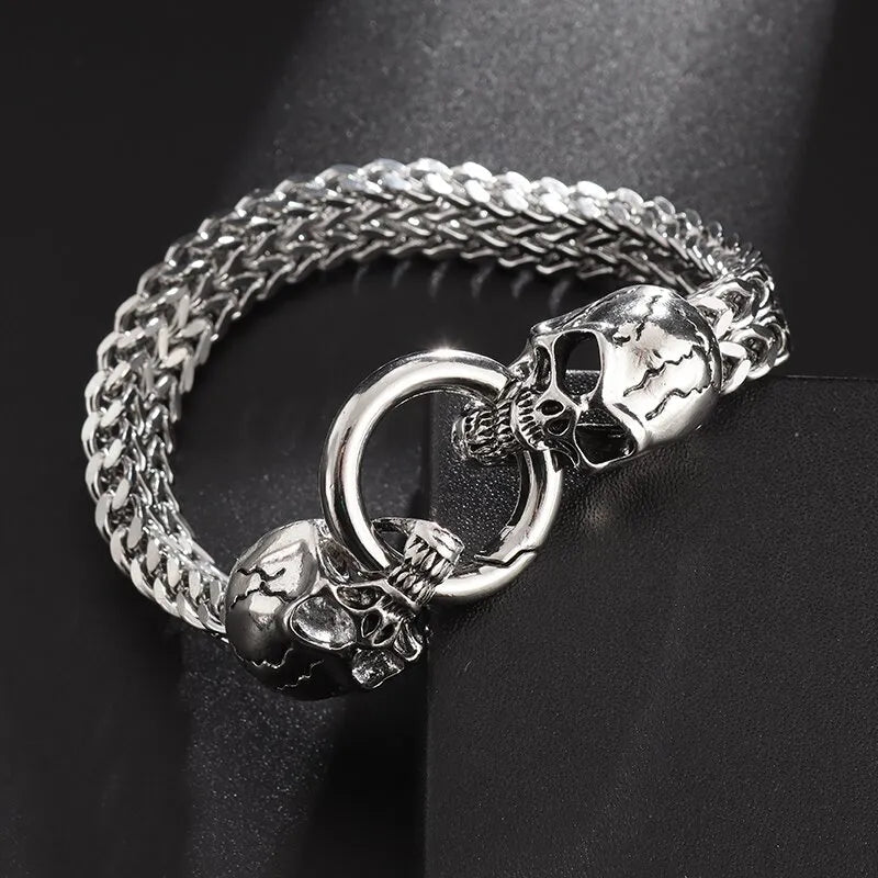 Men\\\\\\'s Vintage Skull Beaded Skull Bracelets Men\\\\\\'s Bracelets Gothic Jewelry Accessories Gifts