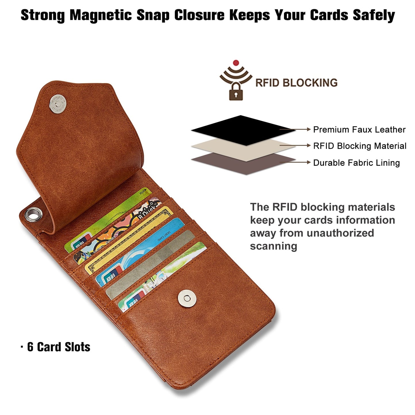 S-ZONE Women Crossbody Cell Phone Purse Wallet Faux Leather Lanyard Case with RFID Blocking