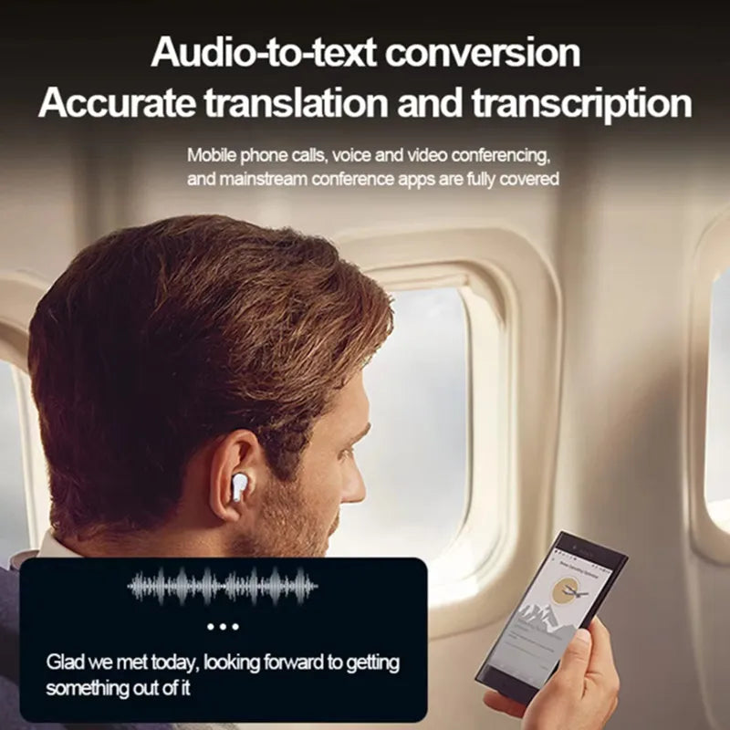 AI Earphone Sony Wireless Bluetooth Headphones AI Translator Earphones 147 Languages With Touch Screen Communication APP Control