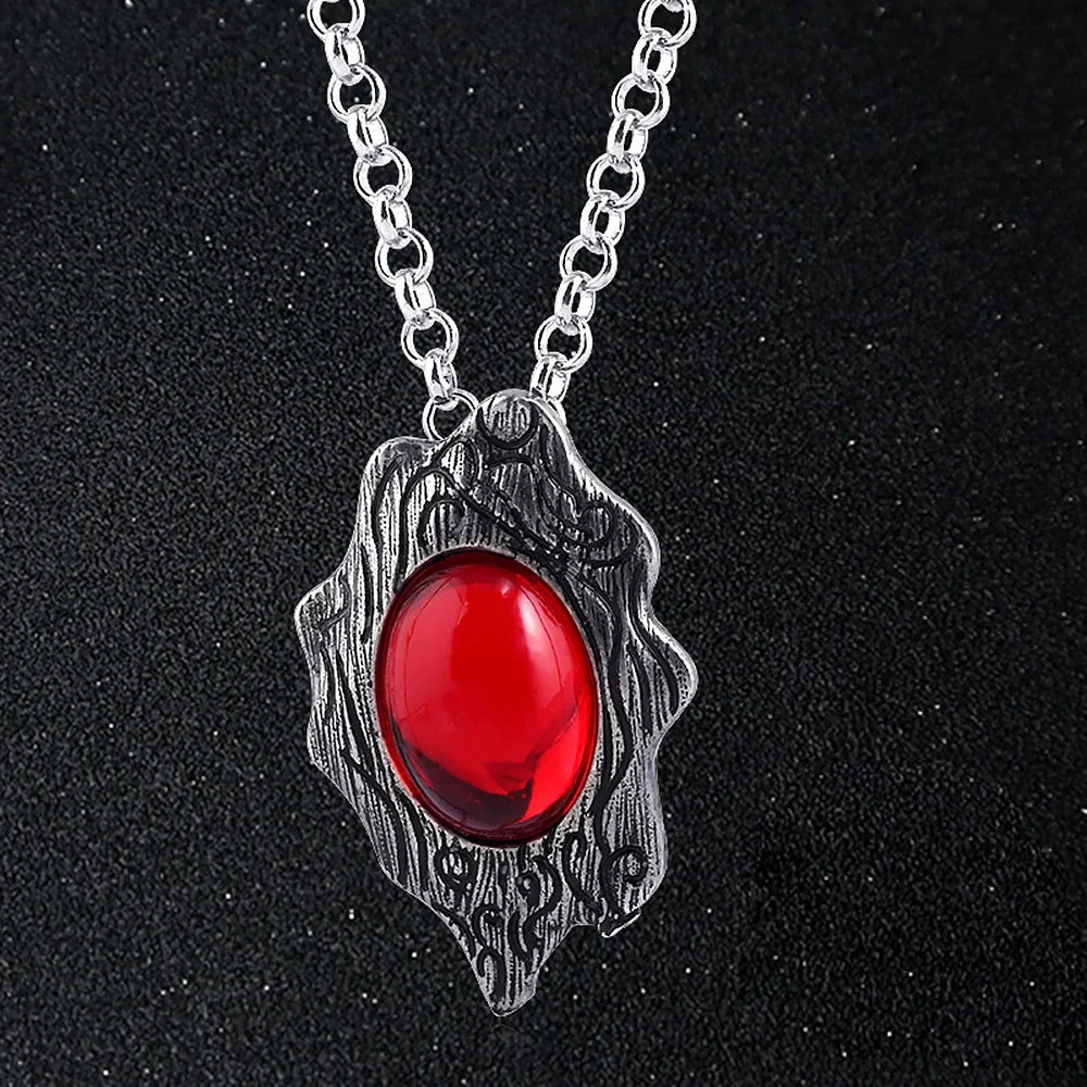 DMC Devil Maycry Pendant Necklace Devil Hunter Dante Perfect Amulet Red Crystal Necklaces for Women Men Choker Jewelry