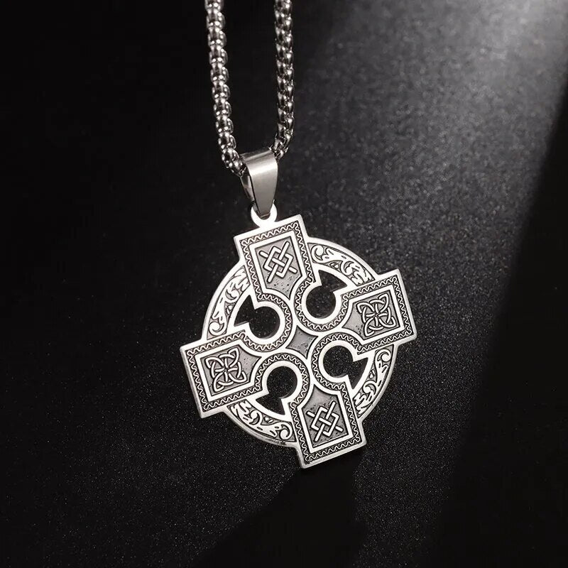 New Metal Black Cross Pendant Necklace Men and Women Fashion Gothic Punk Trend Hip Hop Accessories Jewelry Gift Wholesale