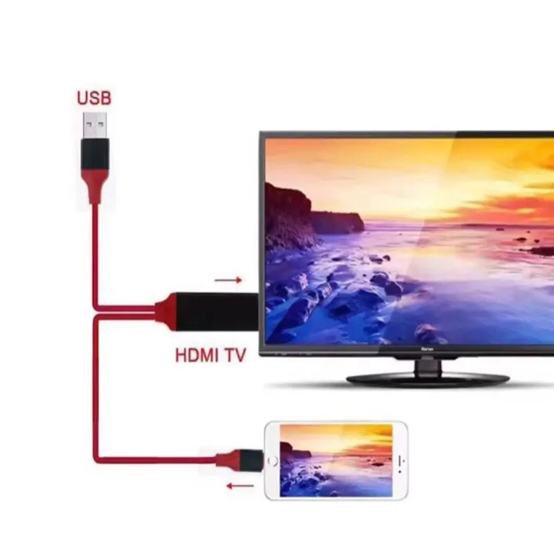 Hdmi-Compatible Mirroring AV Cable Phone to TV HDTV Adapter Usb Adapter Three-In-One Mobile Phone With The Same Screen Universal