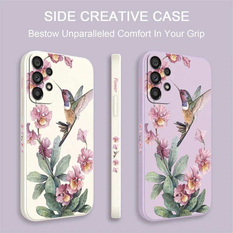 Flowers Silicone Case For Samsung Galaxy A54 A53 A73 A71 A72 A52 A32 A33 A34 A31 A24 A20S A42 Shockproof Phone Soft Cover Coque