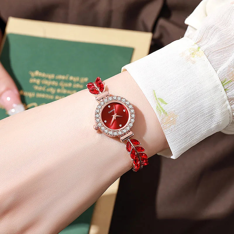 Women's Bracelet Watches Ladies Fashion Quartz Wrist Watch Round Mini Women Watch Gifts for Women(Without Box)