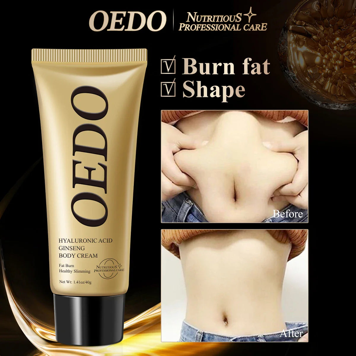 OEDO Ginseng Slimming Cream Reduce Cellulite Lose Weight Burning Fat Health Care Cream Body Skin Whitening Cream