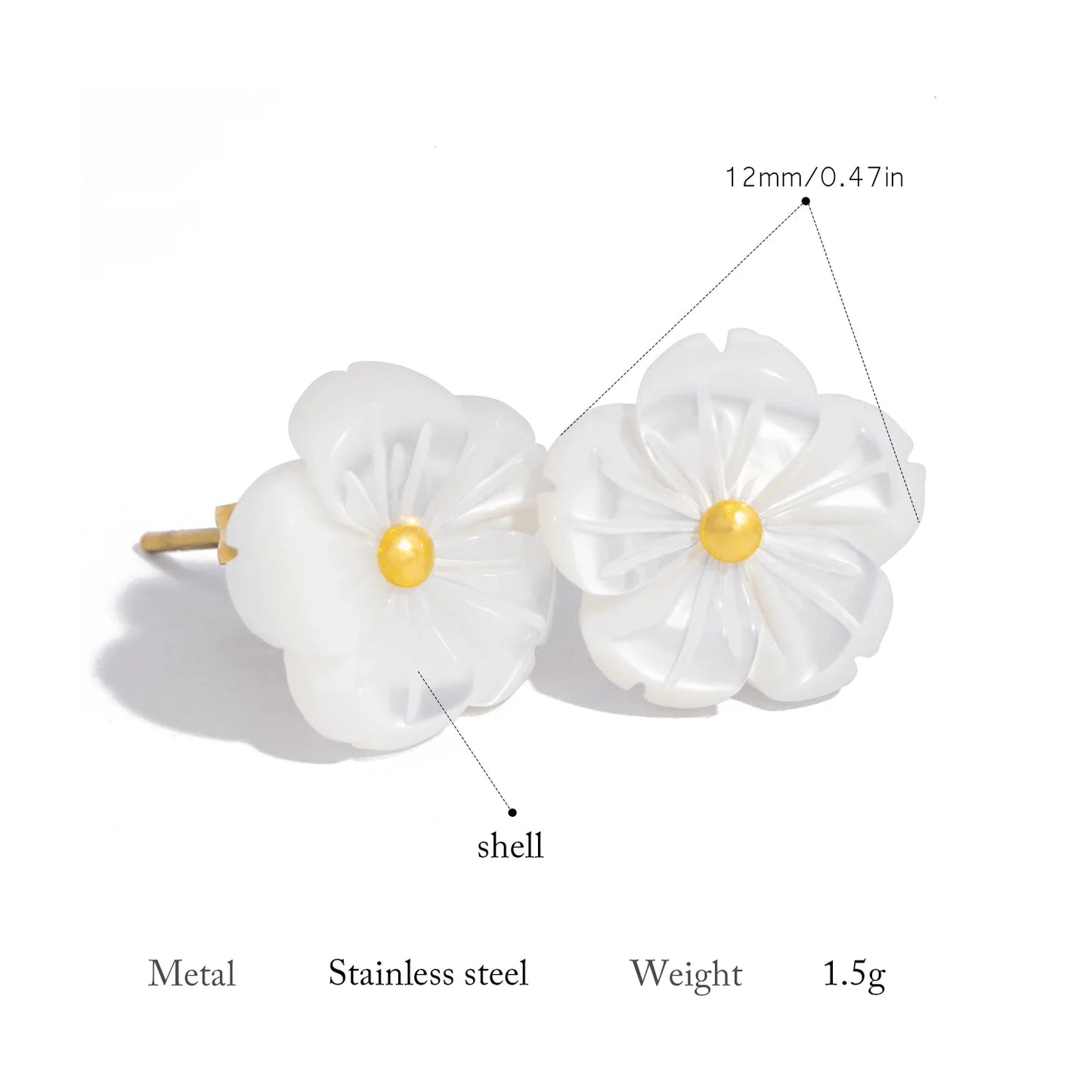 UHBINYCA Elegant Flower Shell Necklace for Women, Stainless Steel Chain Colorfast Jewelry