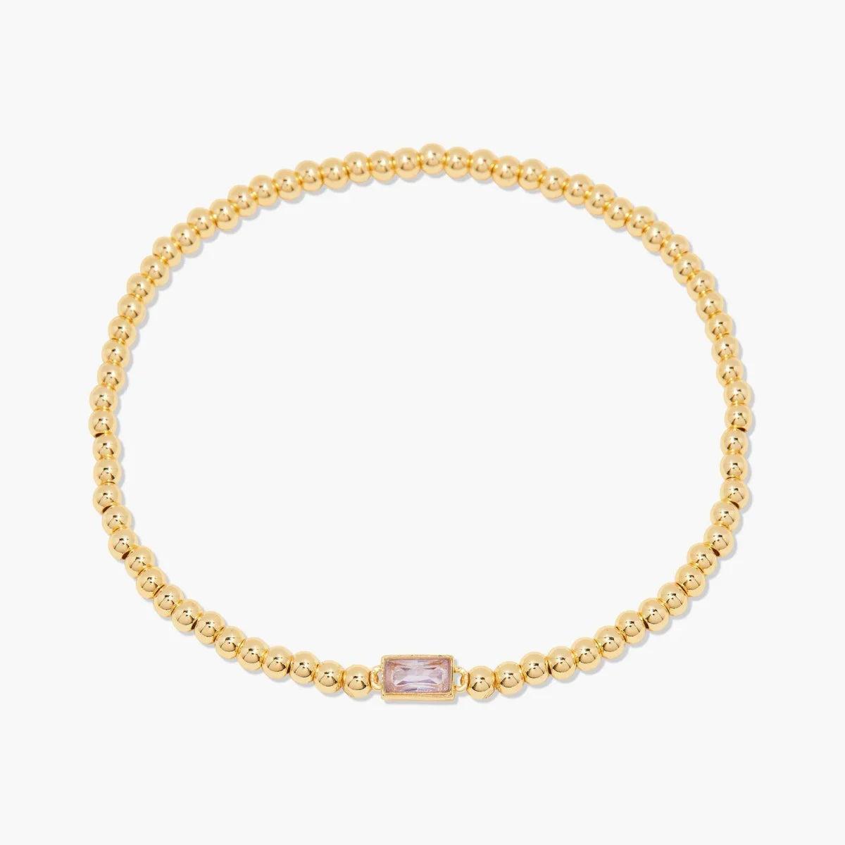 Minimalist style twelve month birthstone women's bracelet, stainless steel, electroplated 18K gold color protection