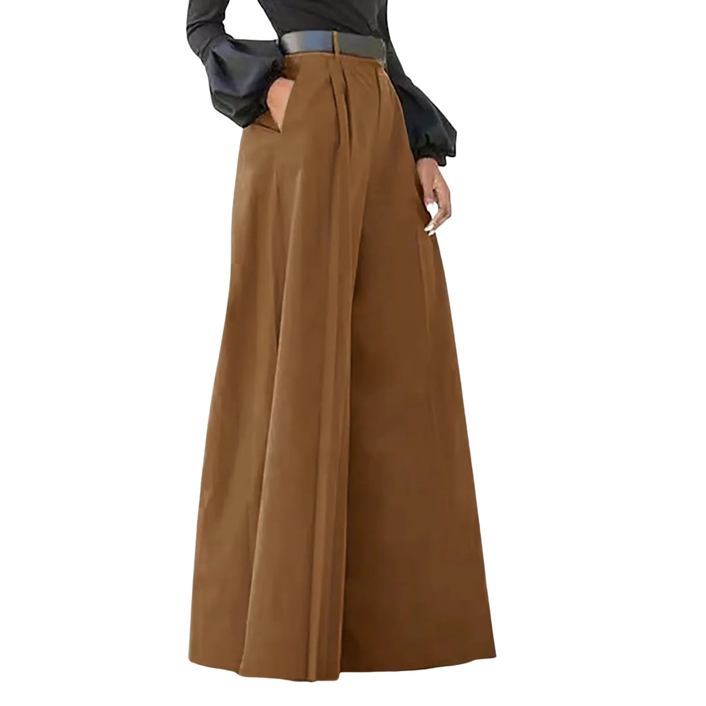 Women Fashion Palazzo Pants Cotton Linen Comfy Baggy Trousers Super Wide Floor Length Pants Women Clothing Pantalones De Mujer