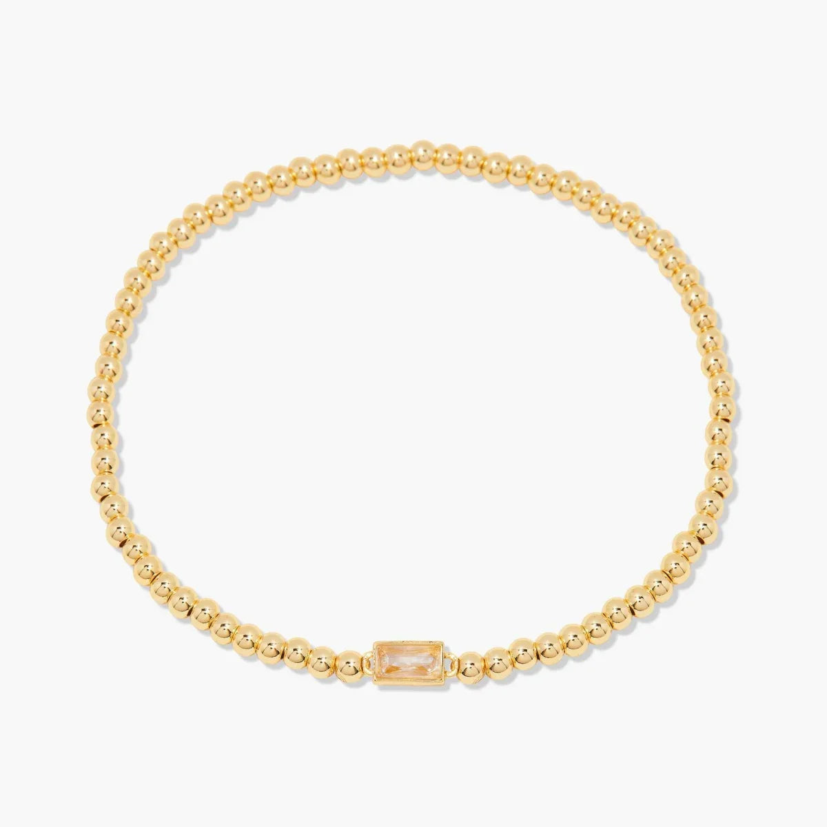 Minimalist style twelve month birthstone women's bracelet, stainless steel, electroplated 18K gold color protection