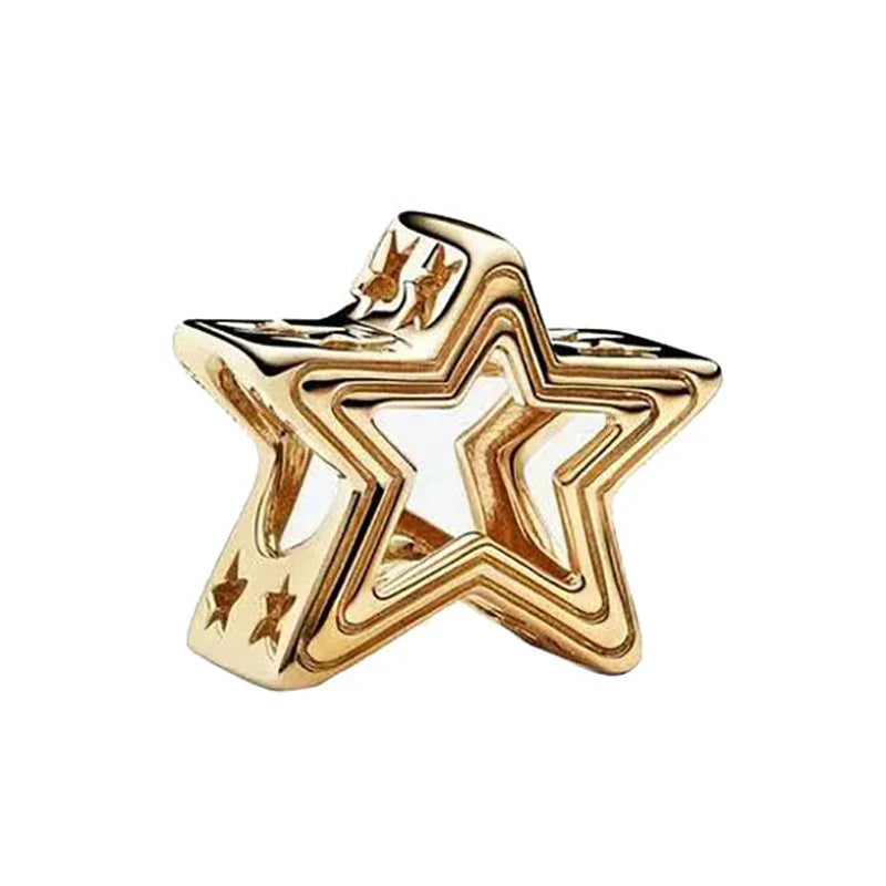 Newest Deer Star Witch Cat Castle Beads Shining Pendants Fit Original Pandora Charms Silver Color Bracelets DIY Women's Jewelry