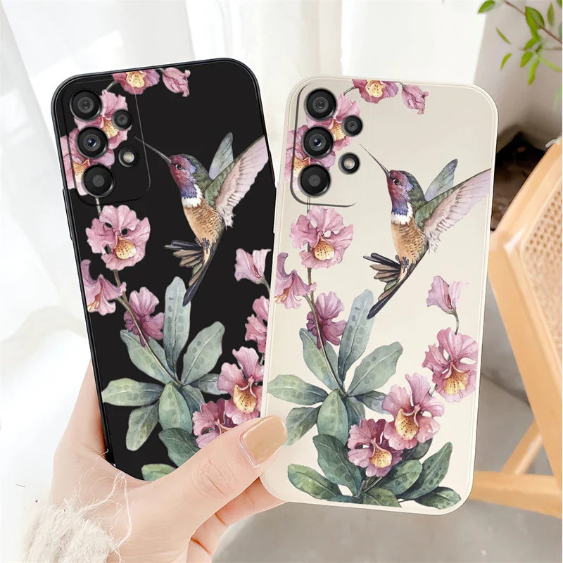 Flowers Silicone Case For Samsung Galaxy A54 A53 A73 A71 A72 A52 A32 A33 A34 A31 A24 A20S A42 Shockproof Phone Soft Cover Coque