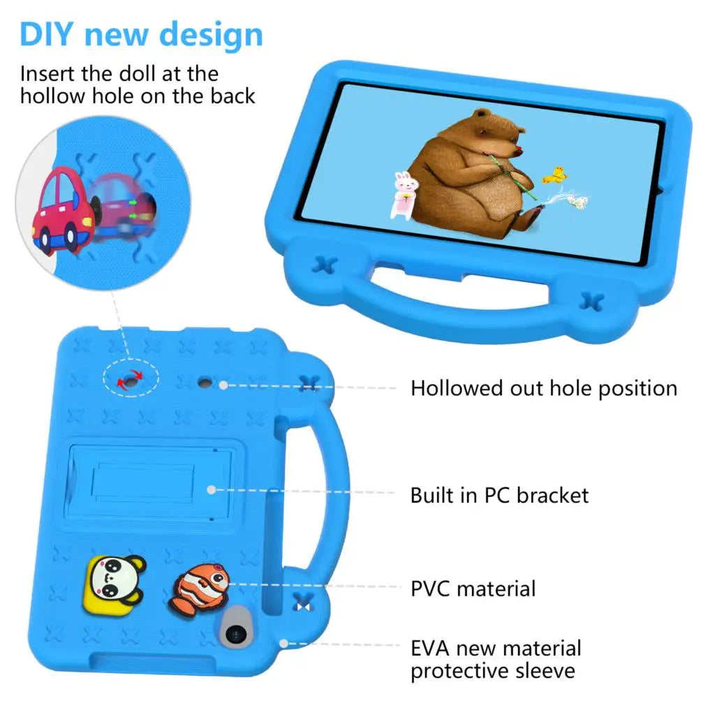 Kids Safe EVA Case for TCL Tab 8 LE 2023 Kickstand Cover For TCL Tab 8 2022 8.0 inch Model 9132G2 Tablet Shell With Handle Strap