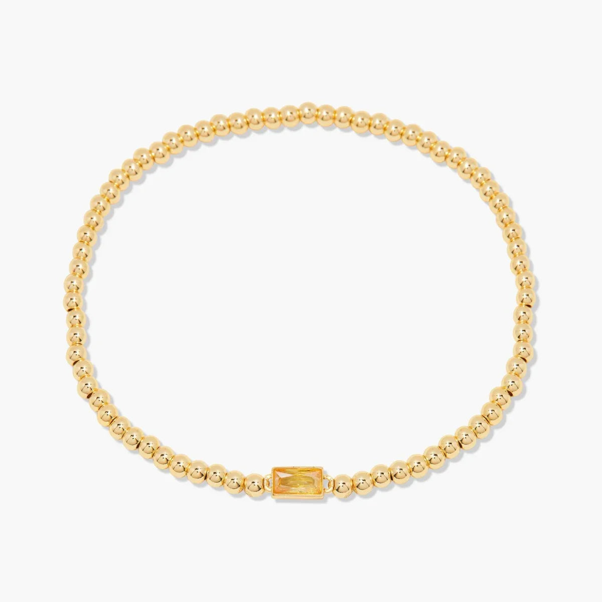 Minimalist style twelve month birthstone women's bracelet, stainless steel, electroplated 18K gold color protection