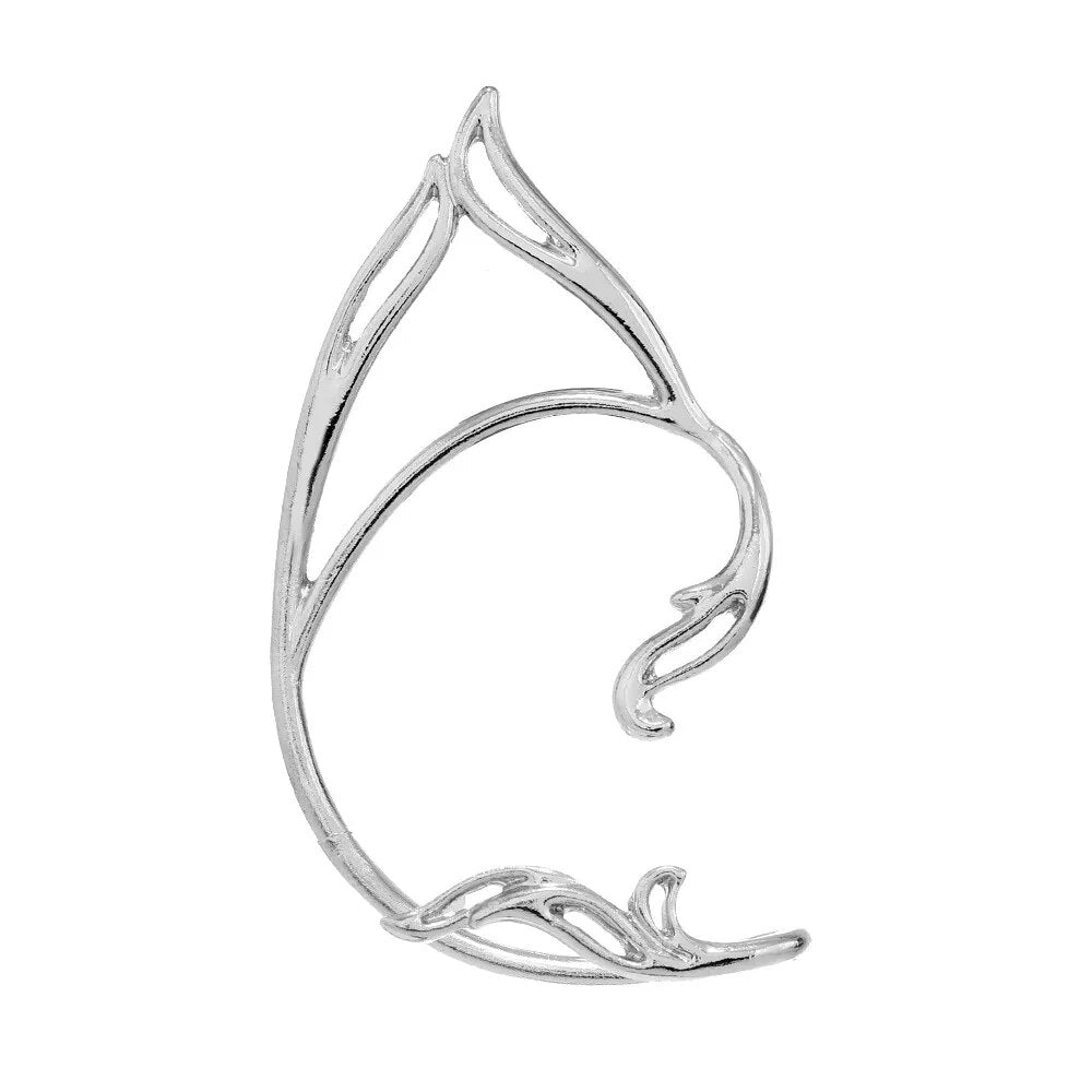Punk Fairy Ear Cuff Earring Dark Elf Ear Clip No Piercing Earrings For Women Silver Color Goth Halloween Earcuff Jewelry