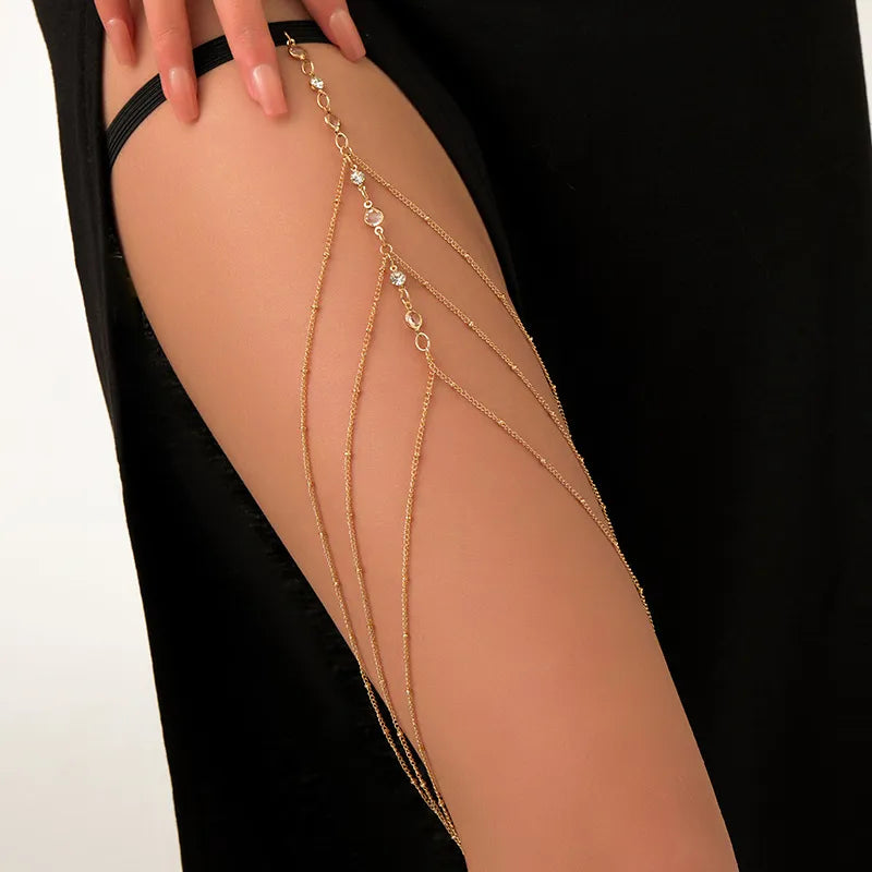Bohemian Thigh Chain Simple Star Body Chains for Women Double-layer Metal Bodychain Fashion Thigh Jewelry Leg Cha