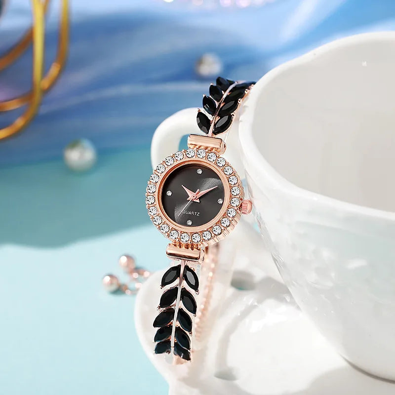 Women's Bracelet Watches Ladies Fashion Quartz Wrist Watch Round Mini Women Watch Gifts for Women(Without Box)