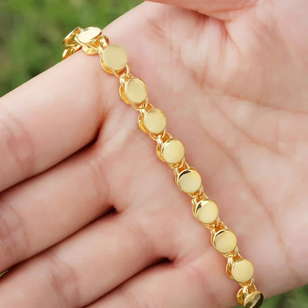 4mm Width Necklace 70CM Muslim Islamic Gold Color Necklace Middle East Arab Turkish Oman Allah Jewelry Never Faded