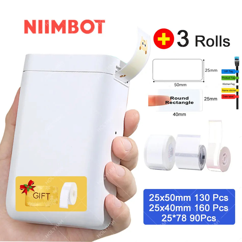 2025 D101 Portable Label Maker Wireless Label Printer Tape for Phone Tablet Easy to Use Office Home Organization D11 Plus
