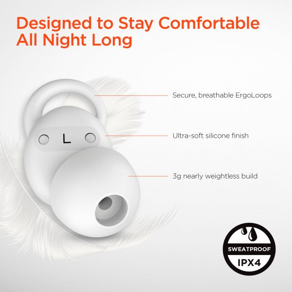 SleepEEZ Mini Earbuds are designed to stay comfortable all night long