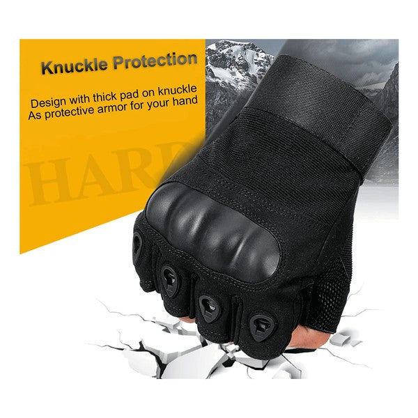 Built for battle and designed for dexterity, these Tactical Military Fingerless Airsoft Gloves are your go-to gear for airsoft, paintball, tactical training, and outdoor missions. With reinforced knuckles and breathable materials, they deliver the perfect balance of protection, flexibility, and grip—without sacrificing speed.