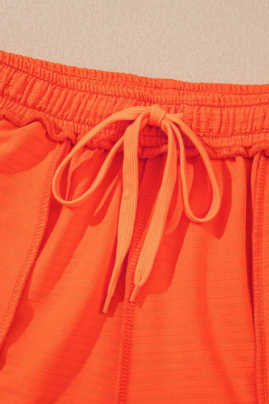 Textured V-Neck Tee & Shorts Set