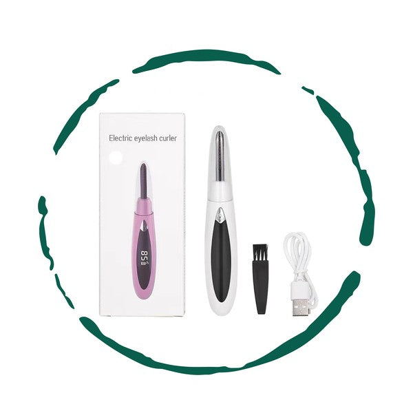 The Effortless Beauty Kit: A rechargeable 3-piece set displayed, including an electric facial hair remover, an electric eyebrow razor, and a heated eyelash curler.