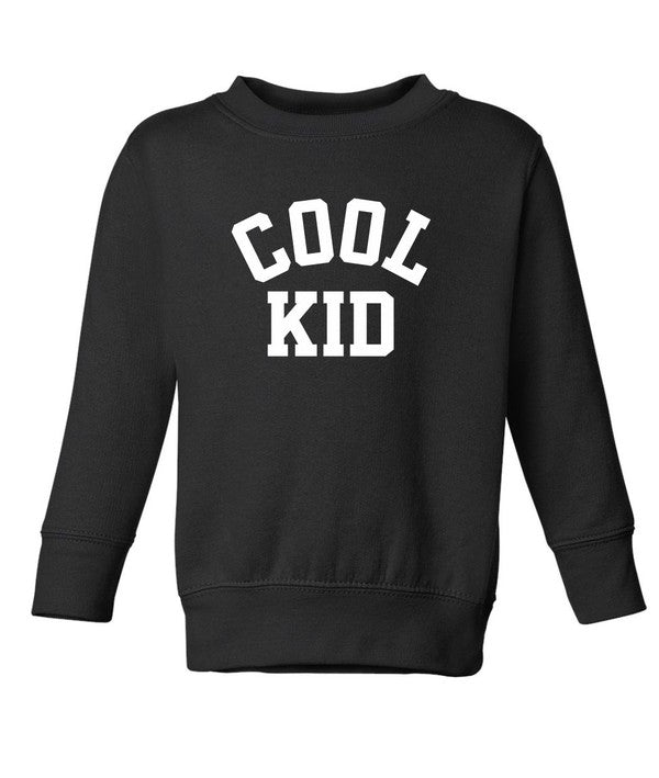 Black toddler sweatshirt in soft fleece with crew neck and long sleeves — comfortable everyday top for toddlers