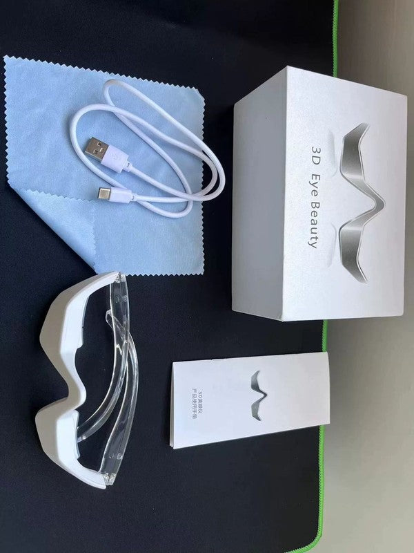 Under-eye red light therapy mask with ergonomic design and LED lights targeting dark circles and puffiness