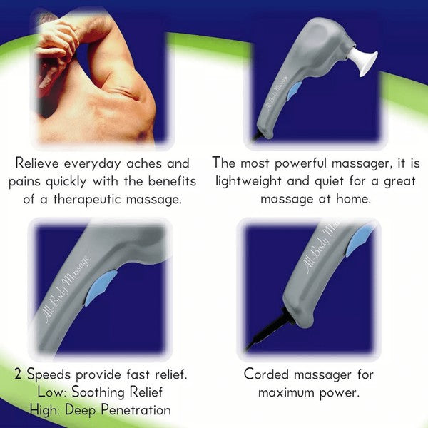 Wahl all body therapeutic massager with two speed settings and four attachment heads