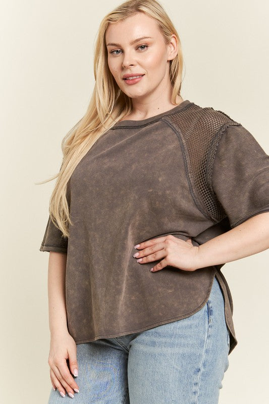 Round neckline offers classic shape and easy layering.