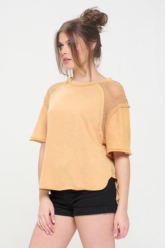 Self fabric includes stretch for easy movement.