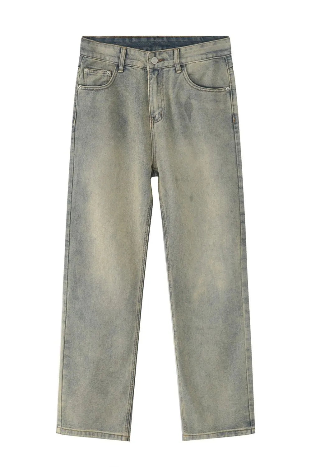 Classic silhouette. Modern edge. These jeans combine the timeless appeal of a straight leg with the sleekness of a slim fit—finished in a washed tone that adds character to every step.