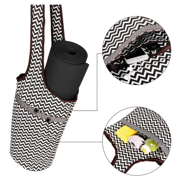 Upgrade your yoga game with the Yoga Mat Tote Bag featuring Large Side Pockets—a sleek, spacious solution for yogis who like to stay organized. Whether you're heading to the studio, the park, or a weekend retreat, this tote keeps your mat secure and your essentials close.