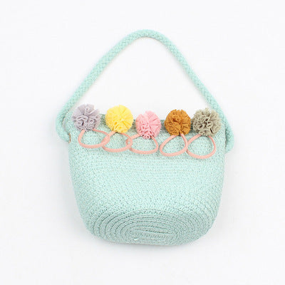 Girls' Straw Coin Purse Travel Princess One Shoulder