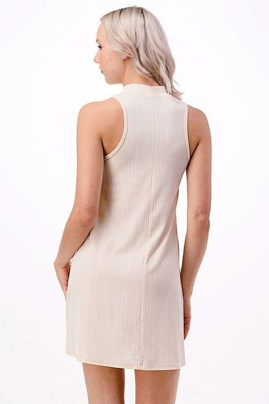 Mock Neck Ity Varigated Rib Swing