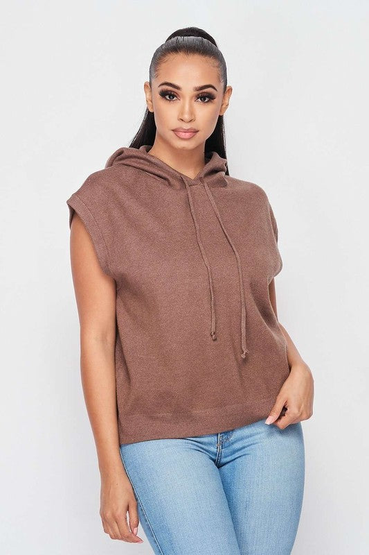 High Quality Knit Hoodie Vest