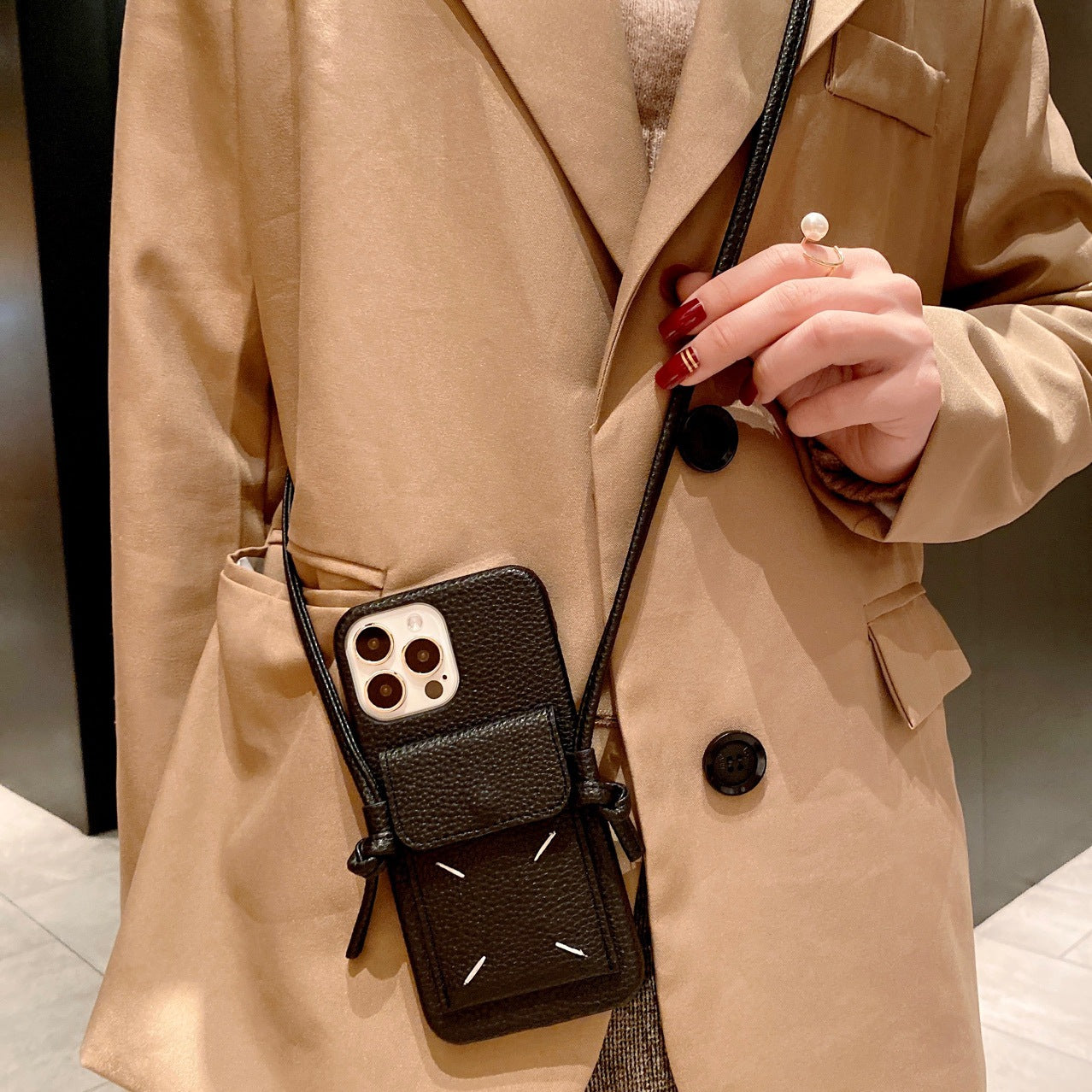Mobile Phone Shell Coin Purse Iphone13pro Anti-fall Sleeve X Card Messenger