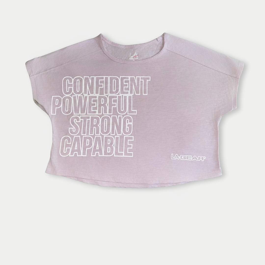 LA GEAR LOGO MOTIVATIONAL CROPPED TEE