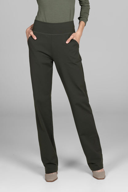 NINA STRAIGHT LEG PANT: LODEN GREEN