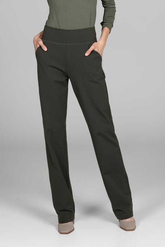 NINA STRAIGHT LEG PANT: LODEN GREEN