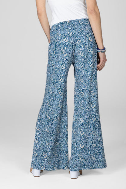PORTOFINO TRAVEL PANT: BLUE BATIK