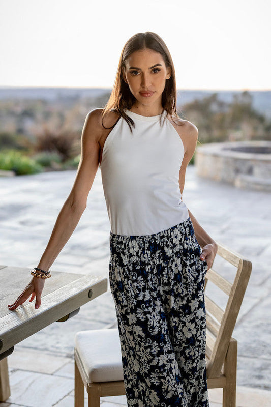 GRACE YOGA HALTER: WHITE