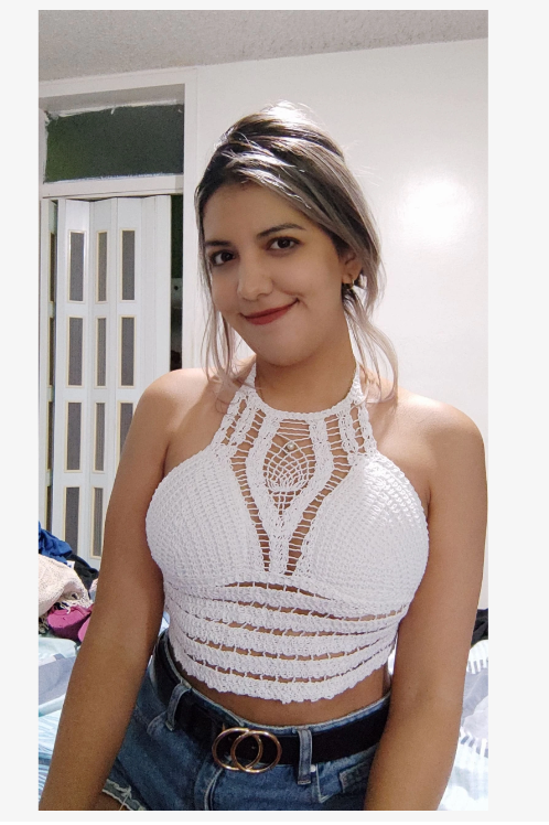 Women New Summer Crocheted Hollow Strap Halter Top Crochet hook