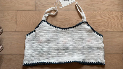 Women Summer Crocheted Cutout Sling Top Crochet hook