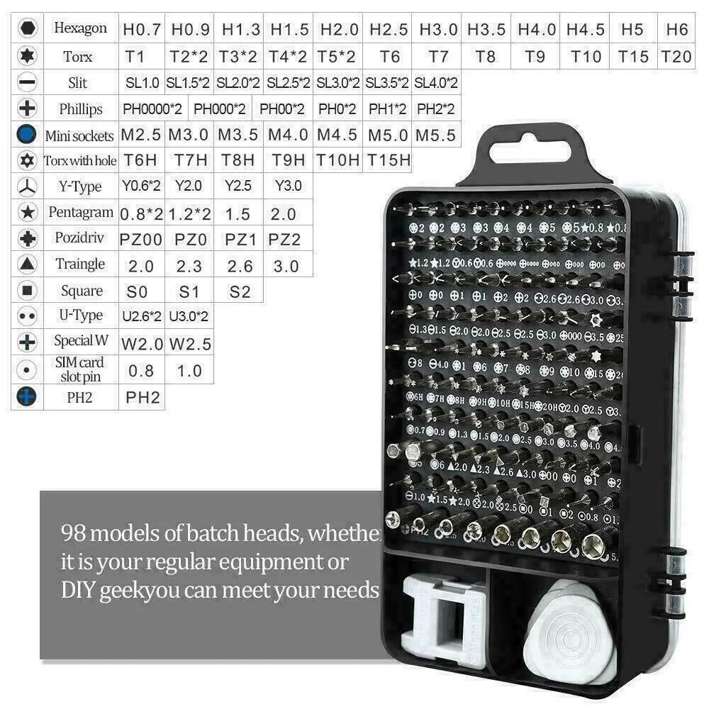 117-Piece Magnetic Screwdriver Kit for iPhone & MacBook