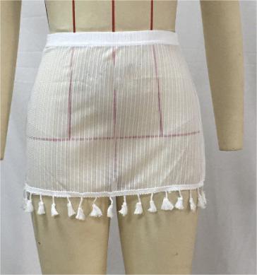 Beach Skirt Bikini Cover Up Skirt Sexy Mesh Tassel Blouse Swimsuit Women