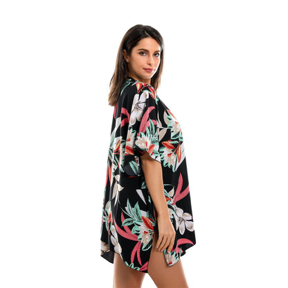 Spring Summer Fresh Floral Print Sun Protection Cardigan